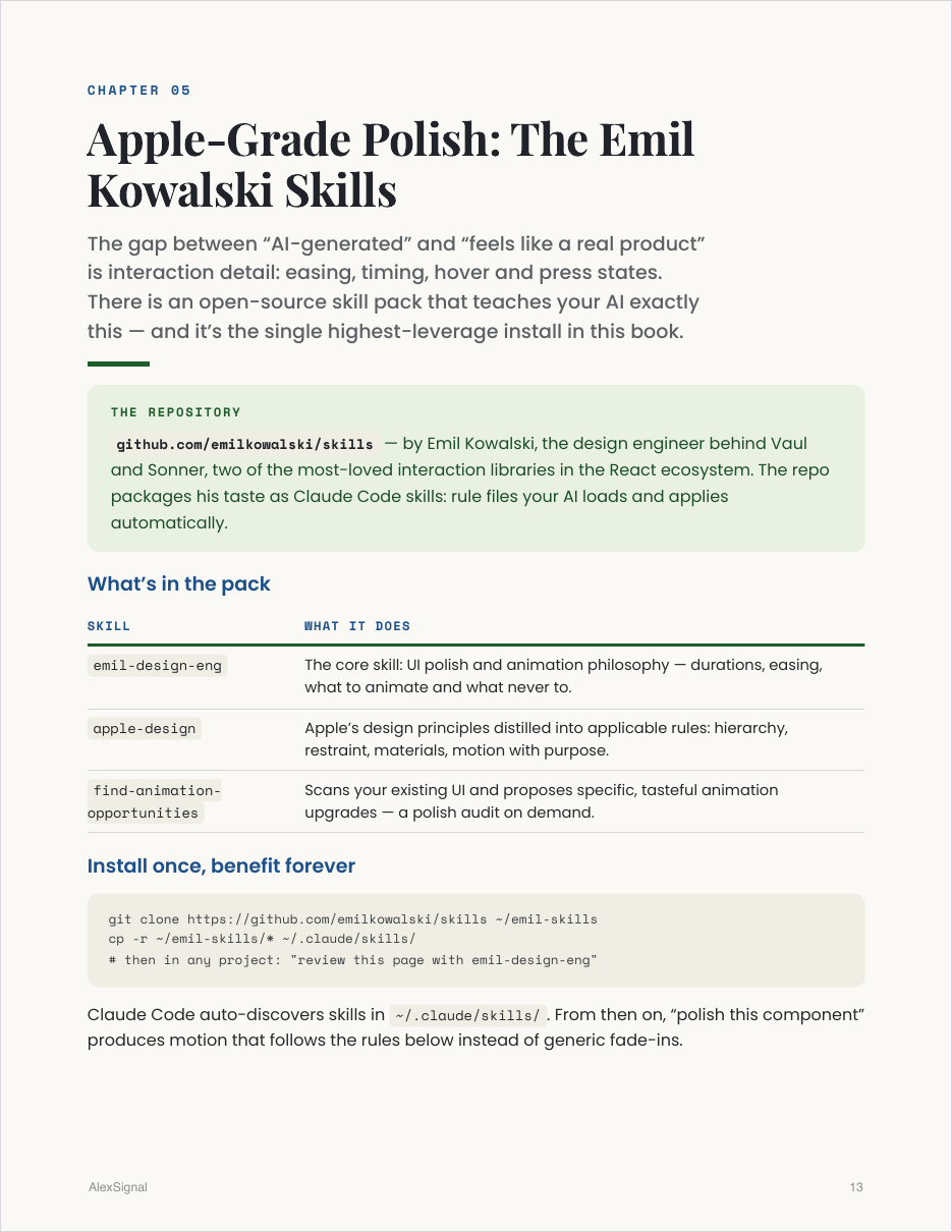 The AI Builder's Playbook — Apple-grade polish checklist