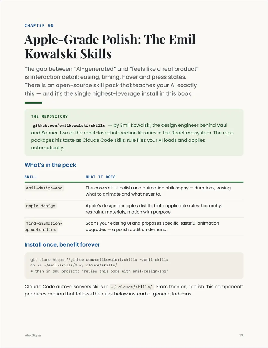 The AI Builder's Playbook — Apple-grade polish checklist