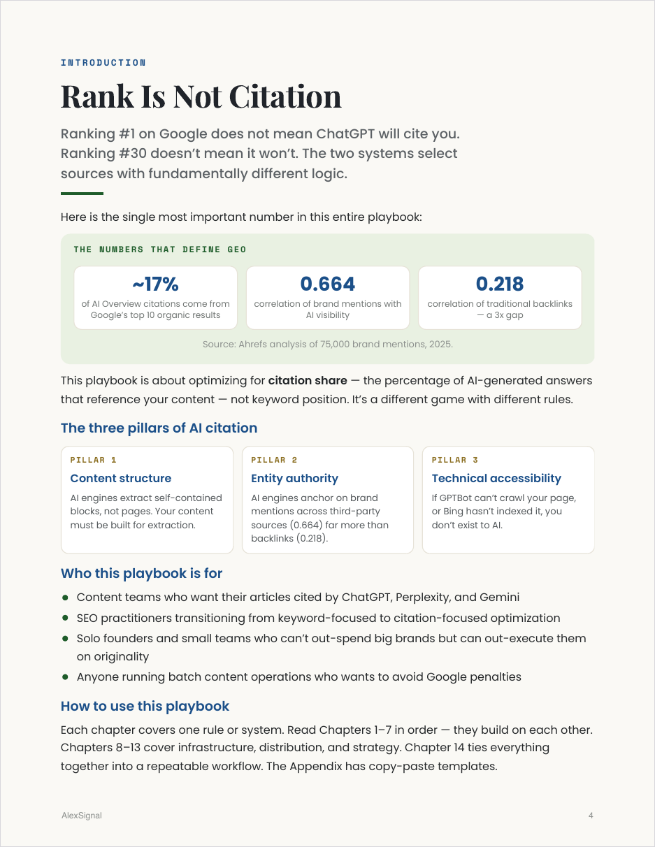 GEO Cold Start — the numbers that define GEO